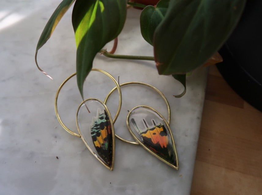 Butterfly Halo Spike Earrings (made to order)