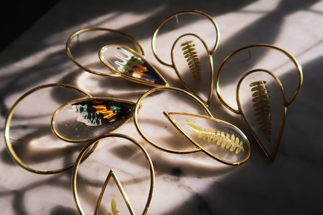 Fern Halo Spike Earrings (made to order)