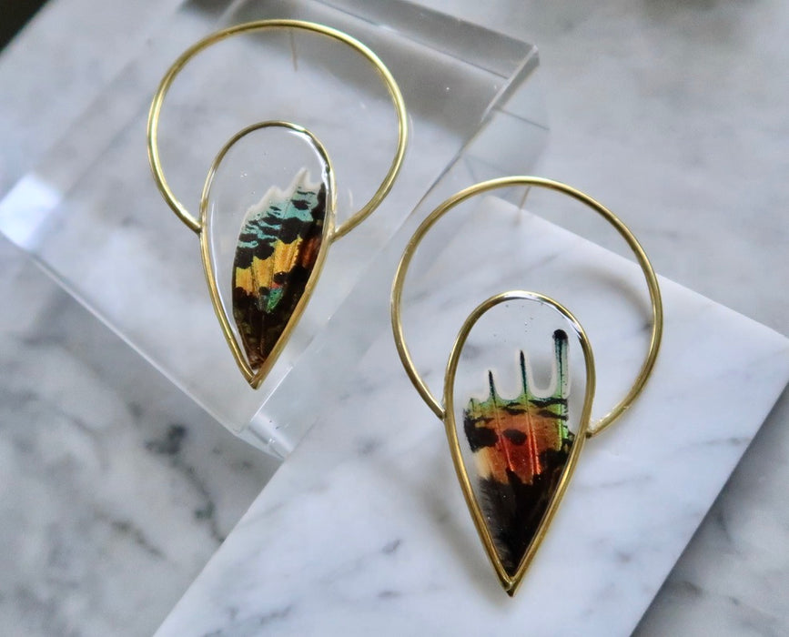 Butterfly Halo Spike Earrings (made to order)