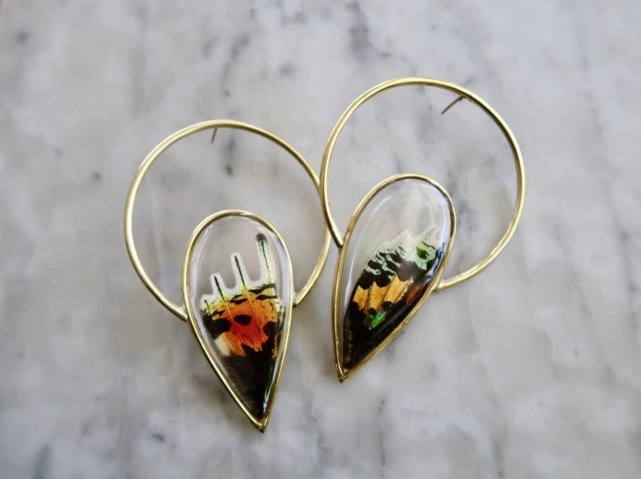 Butterfly Halo Spike Earrings (made to order)