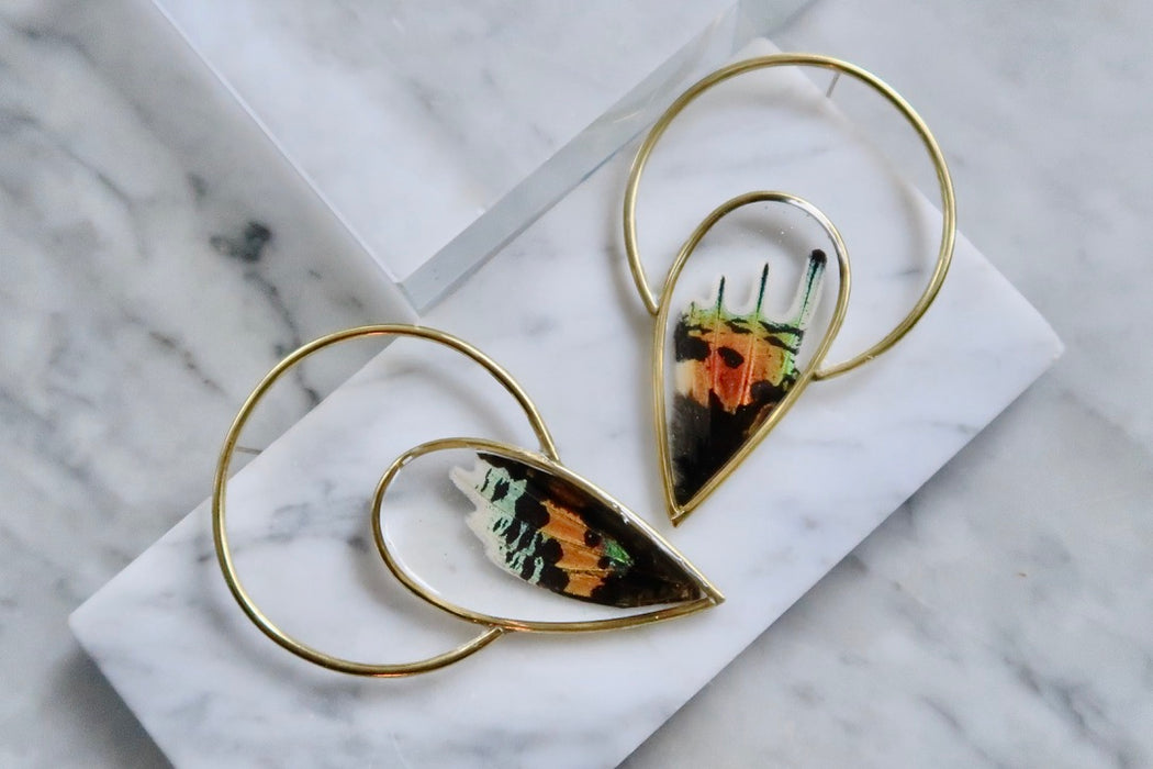 Butterfly Halo Spike Earrings (made to order)