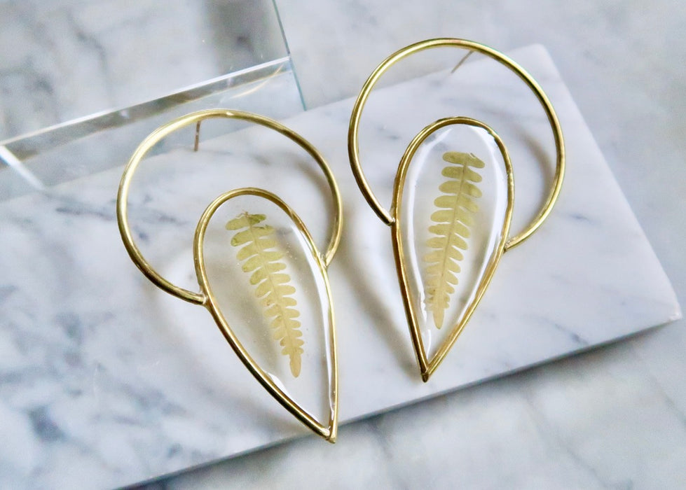 Fern Halo Spike Earrings (made to order)