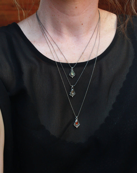 Mini Drop and Twist Pendant - choose your stone