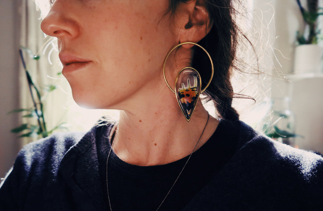 Butterfly Halo Spike Earrings (made to order)