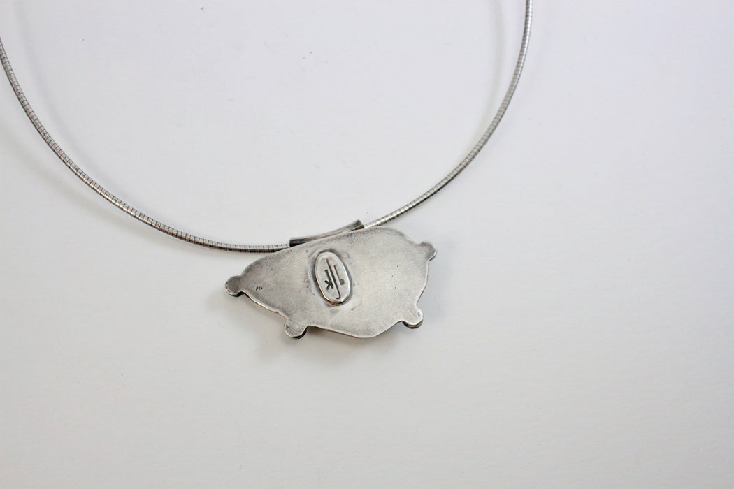 Athena Variscite and Sterling Silver Pendant on Omega Chain