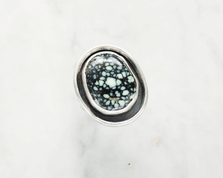 Posiedon Variscite Shadowbox Ring - size US 7.5