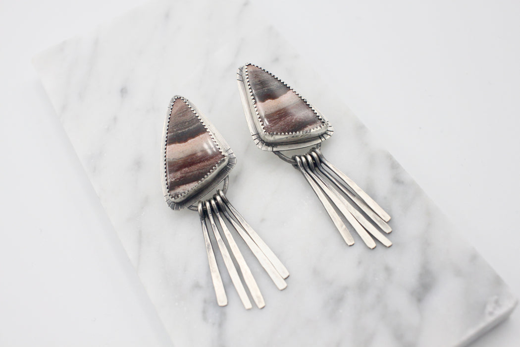 Serape Jasper Fringe Earrings