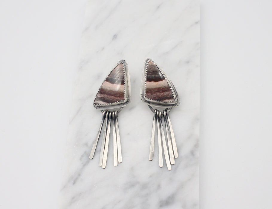 Serape Jasper Fringe Earrings