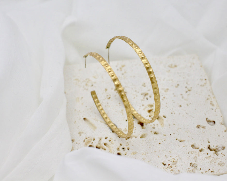 Textured Brass Hoops