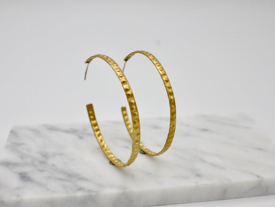Textured Brass Hoops