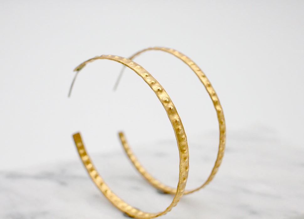 Textured Brass Hoops