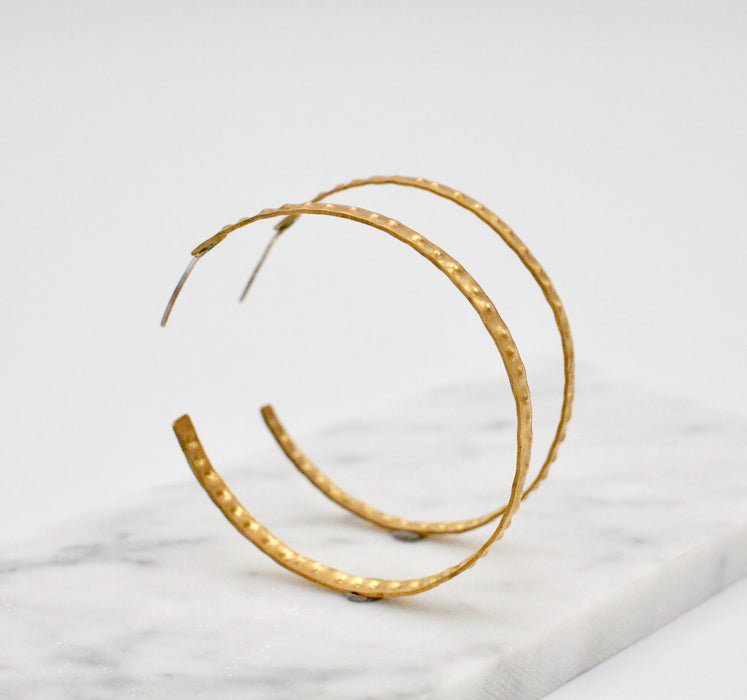 Textured Brass Hoops