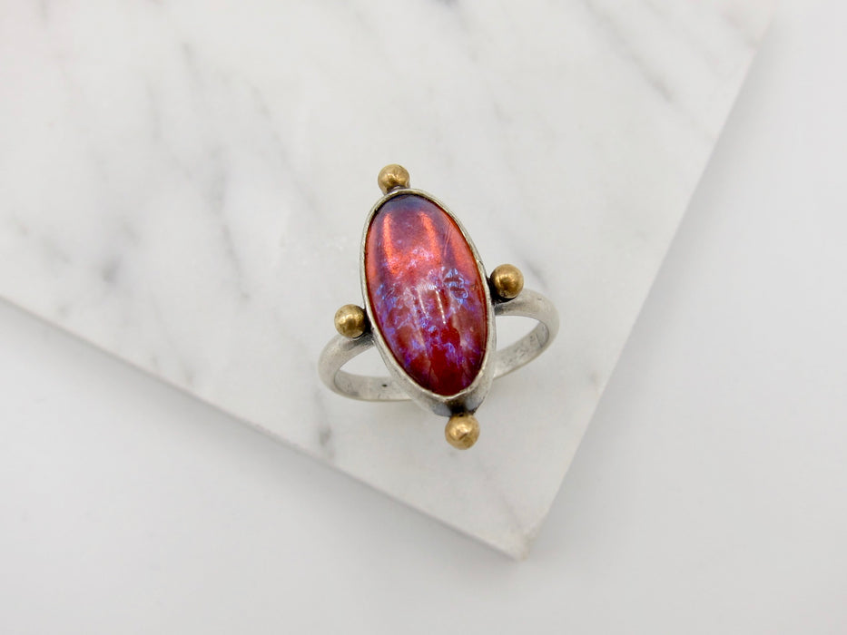 Dragons Breath Opal Ring - size 8.75 US