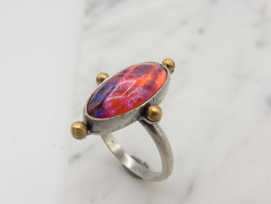 Dragons Breath Opal Ring - size 8.75 US