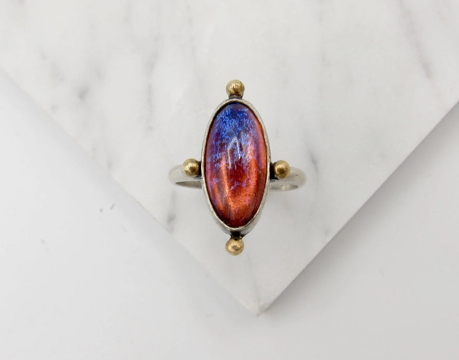 Dragons Breath Opal Ring - size 8.75 US