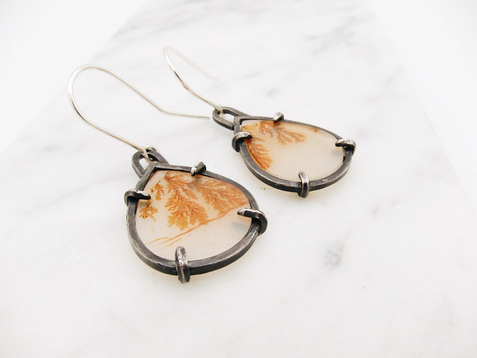 Dendritic Agate Slice Earrings