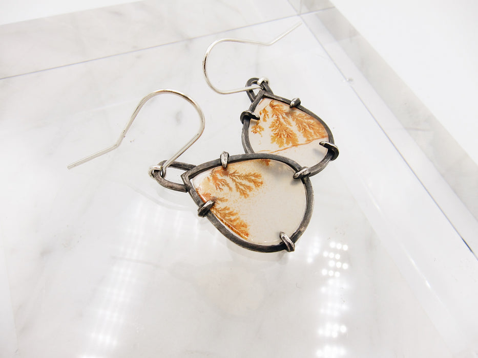 Dendritic Agate Slice Earrings