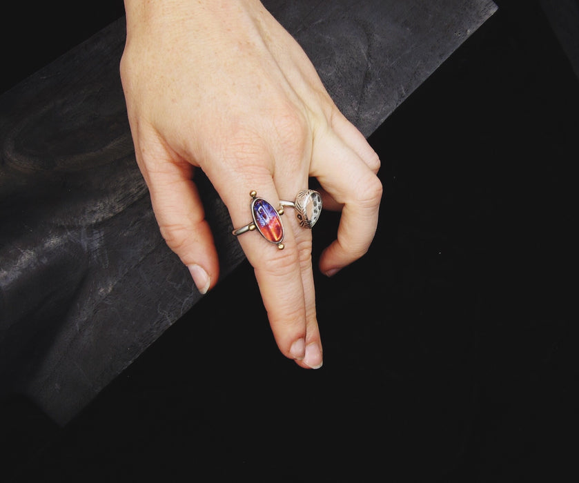 Dragons Breath Opal Ring - size 8.75 US