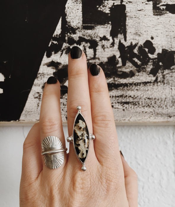 Lichen Marquise Ring - made-to-order