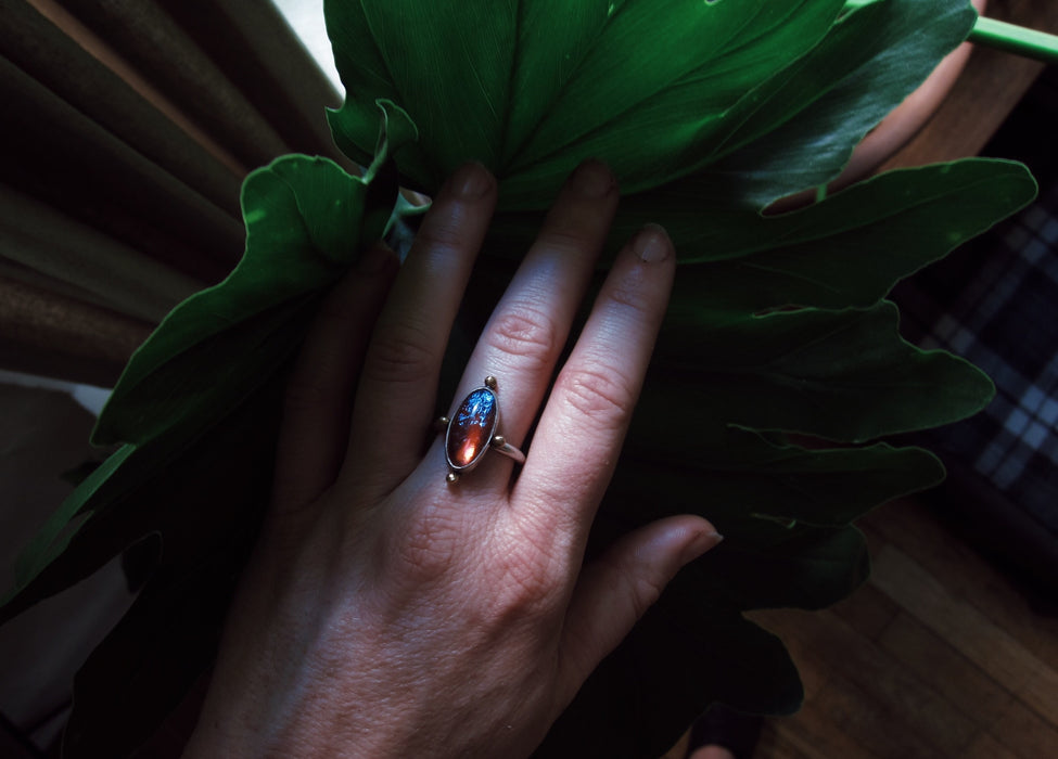 Dragons Breath Opal Ring - size 8.75 US