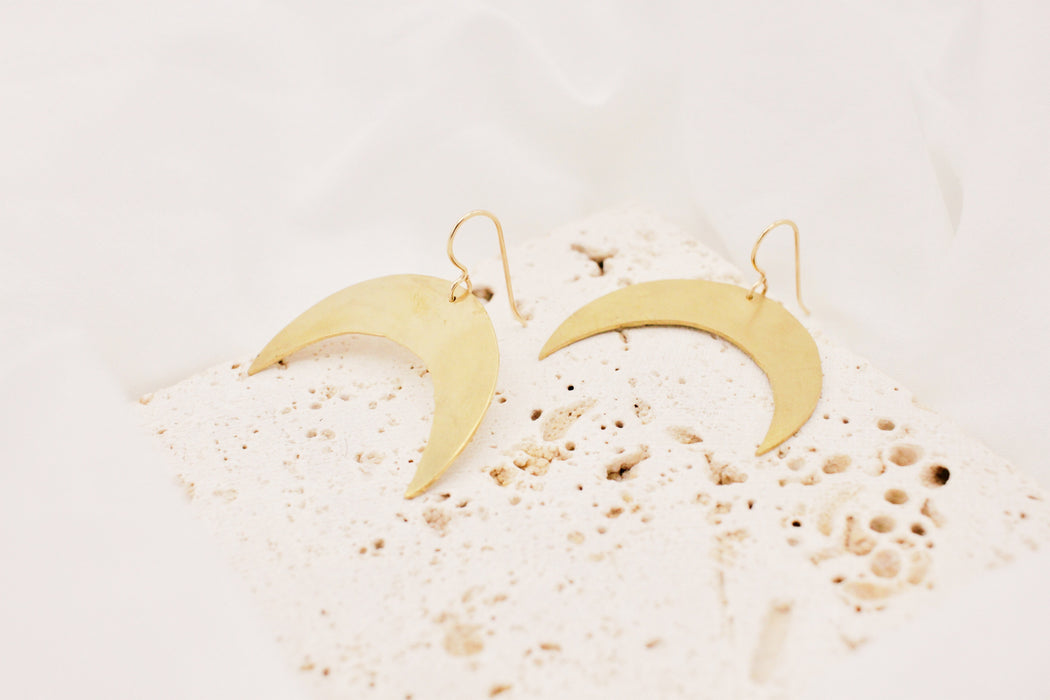 Crescent Moon Earrings - LG - made to order
