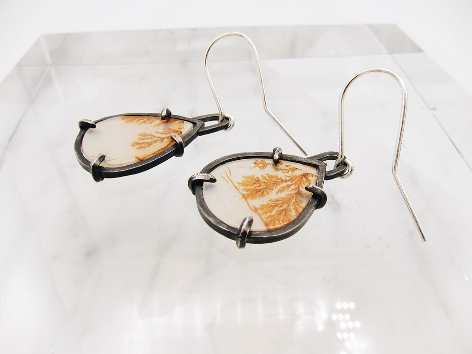 Dendritic Agate Slice Earrings