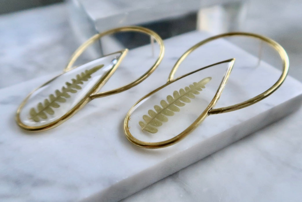 Fern Drop Earrings (made to order)