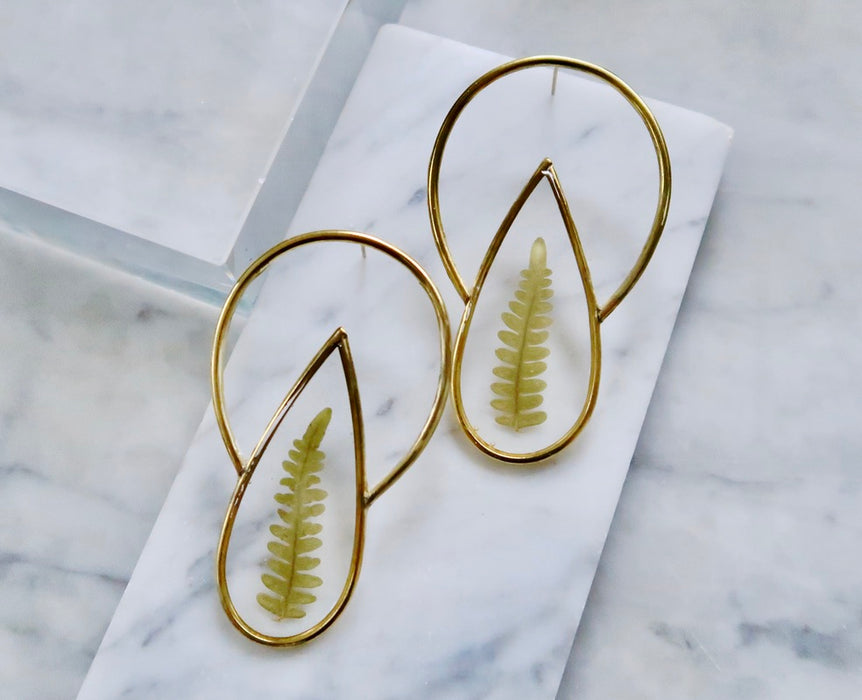 Fern Drop Earrings (made to order)