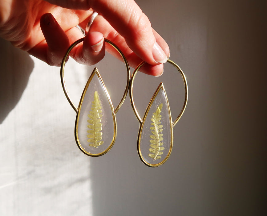 Fern Drop Earrings (made to order)