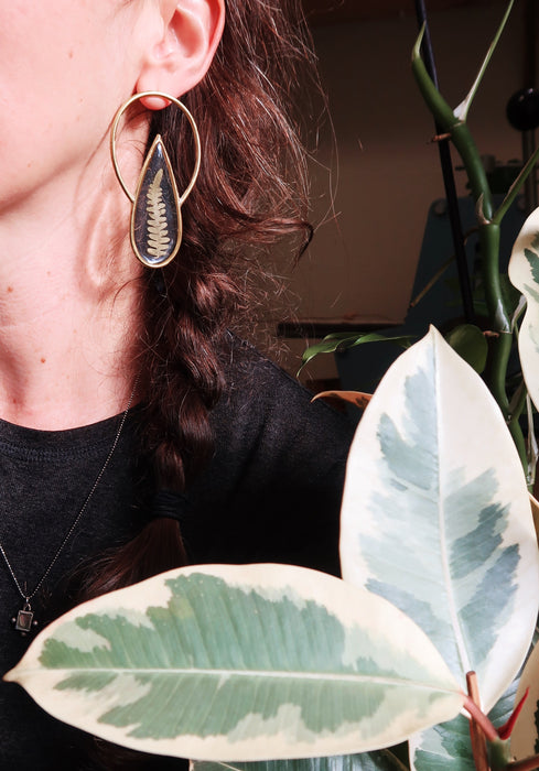 Fern Drop Earrings (made to order)