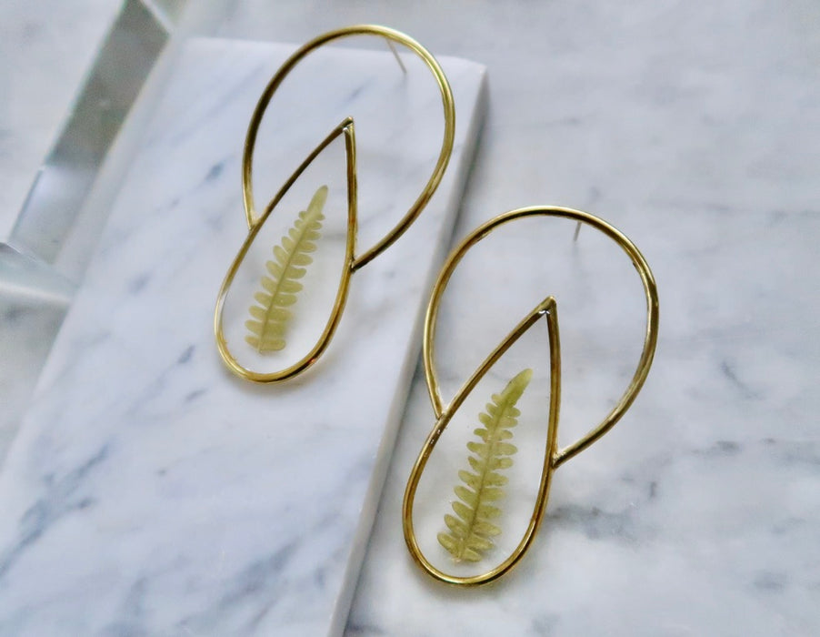 Fern Drop Earrings (made to order)