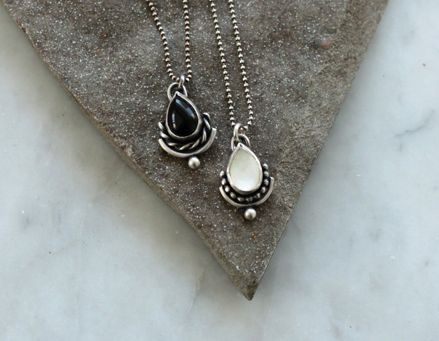 Drop + Twist Pendant - choose your stone