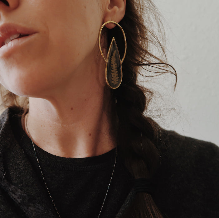 Fern Drop Earrings (made to order)