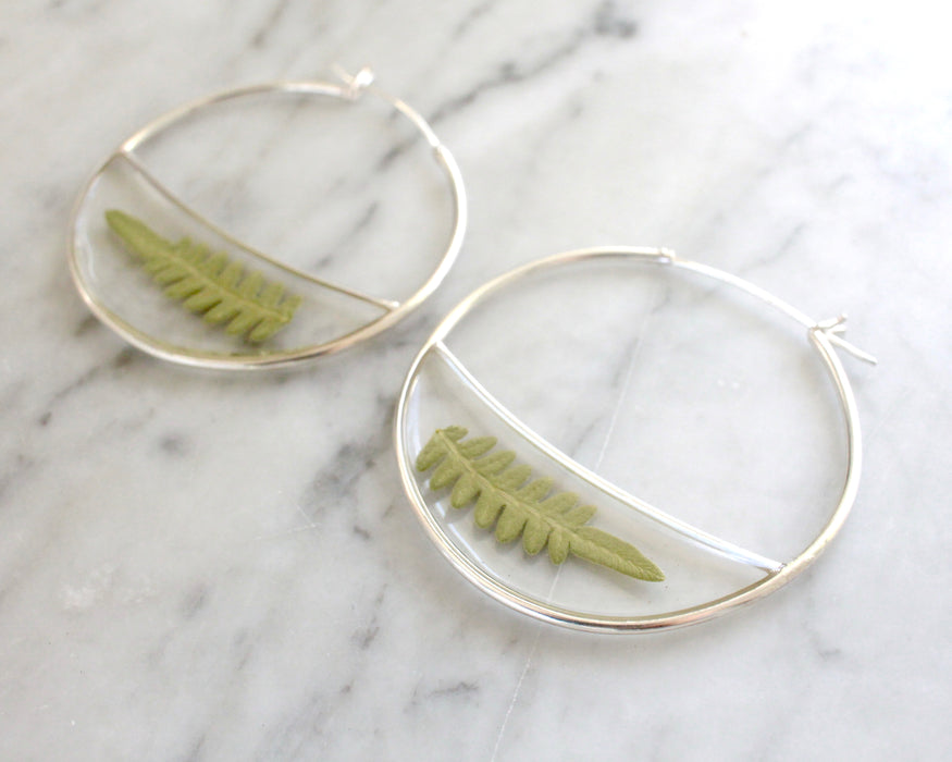 XL Fern Hoops - made-to-order