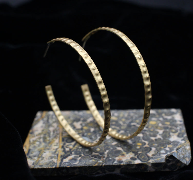 Textured Brass Hoops