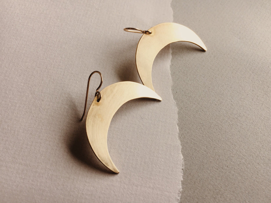 Crescent Moon Earrings - LG - made to order