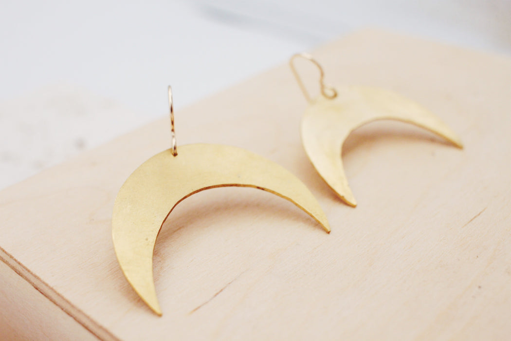 Crescent Moon Earrings - LG - made to order